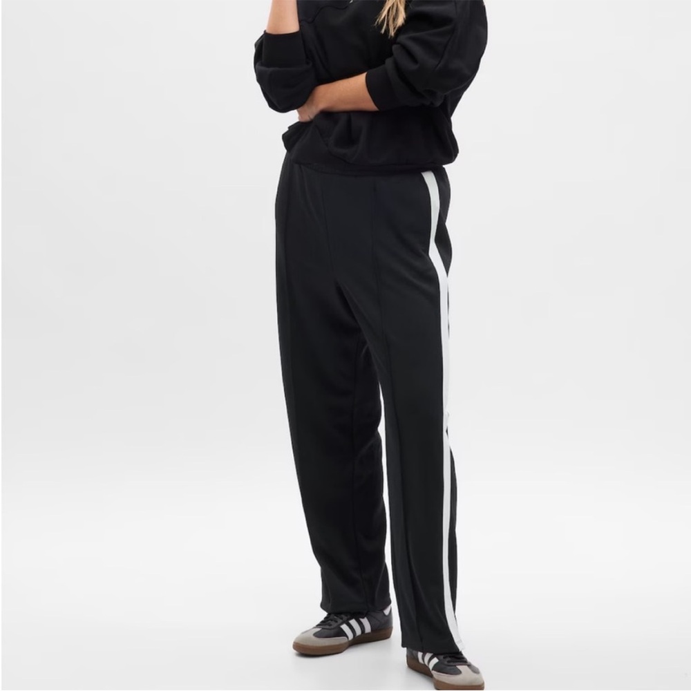 Gap Black Track Pants with White Stripes Size Small P